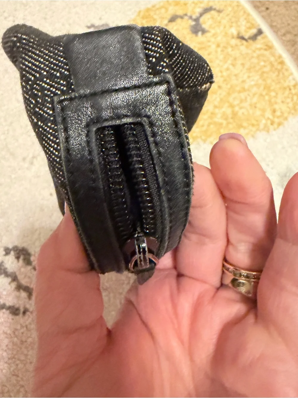 Black Gucci Denim Women’s Cosmetic Pouch and Wallet Set
